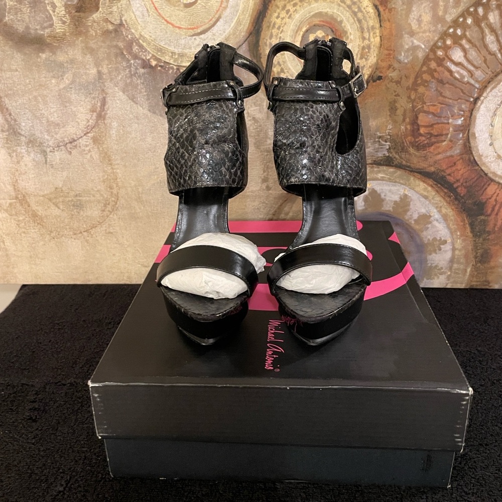 Michael Antonio Black Snake PU Heels